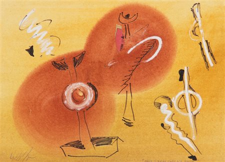 Sergio DANGELO Milano 1932 Come il gran capo ha detto, tecnica mista su...