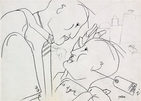 Emilio TADINI Milano 1927 - Milano 2002 Senza titolo, carboncino su...