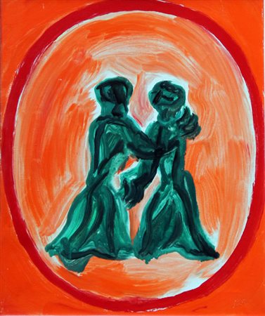 Virgilio GUIDI Roma 1891 - Venezia 1984 Incontro, anni 70, olio su tela, cm....