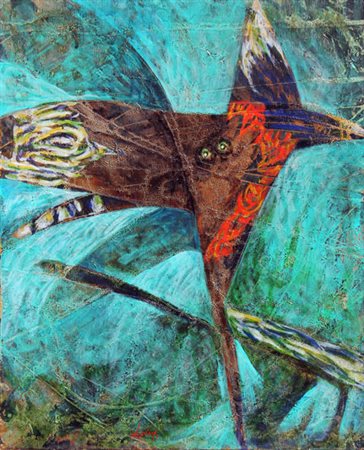 Gianni DOVA Roma 1925 - Pisa 1991 Colibrì, 1985, olio su tela, cm. 50 x 40,...