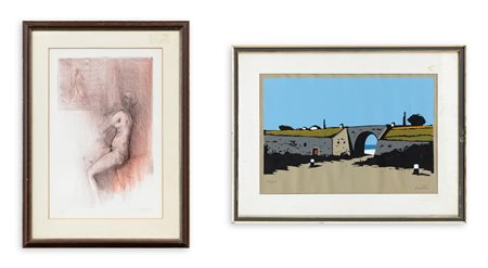 AUTORI VARI (ENOTRIO E AJMONE) - Lotto unico di 2 opere grafiche