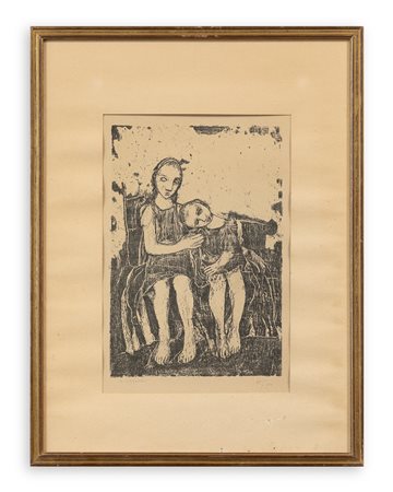 FELICE CASORATI (1883-1963) - Bambine nello studio, 1946