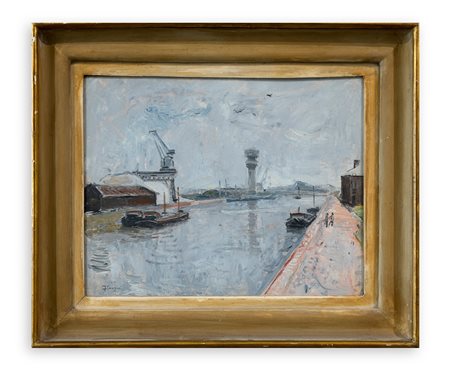 GIUSEPPE FLANGINI (1898-1961) - Sulla Sambre (Belgio)