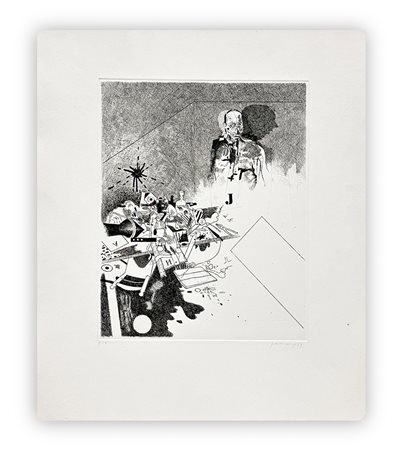 GIANFRANCO FERRONI (1927-2001) - Interno-Autoritratto, 1969