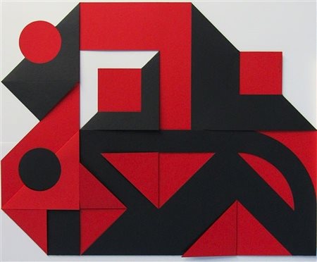 CASTELLANI ENRICO Castelmassa 1930 - Celleno 2017 "Geometria rosso e nero"