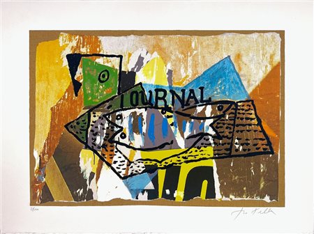 ROTELLA MIMMO Catanzaro 1918 - Milano 2006 "Il giornale di Picasso"