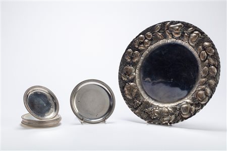 Lotto di nove complementi da tavola,  Italy, second half of the 20th century