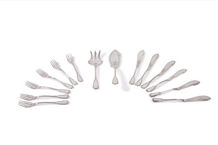 Cesa Alessandria - Servizio di posate da pesce da sei posti, Italy, 20th century