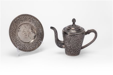 Caffettiera con piatto, Barda, Tripoli, first half of the 20th century