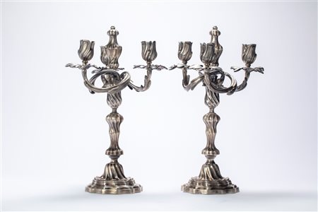 Coppia di candelabri a tre braccia,  France, early 20th century