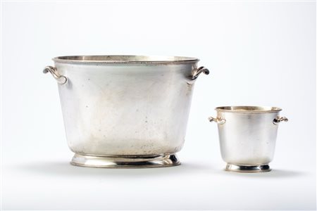 Broggi - Porta champagne magnum e secchiello da ghiaccio, Italy, mid-20th century