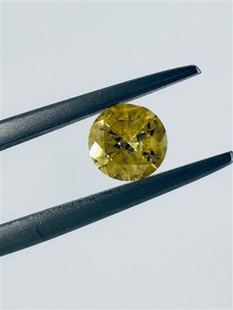 DIAMANTE NATURAL POLISHED 0,4 FANCY GIALLO INTENSO* - I1* - NUMERO DI REPORT INCISO AL LASER - C30610 - 5