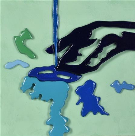 Dario Brevi (1955) CHIARE, DOLCI..., 2016 tecnica mista su tavola, cm 20x20...