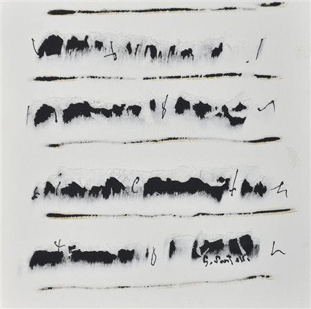 Germano Sartelli (1925 - 2014) SENZA TITOLO tecnica mista su cartoncino...