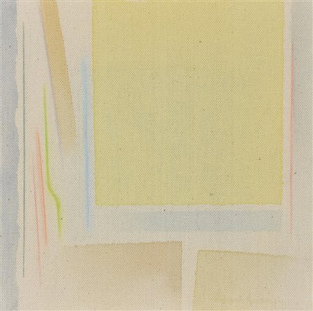 Riccardo Guarneri (1933) CAMPO GIALLO, 2007 tempera su tela, cm 20x20 firma...