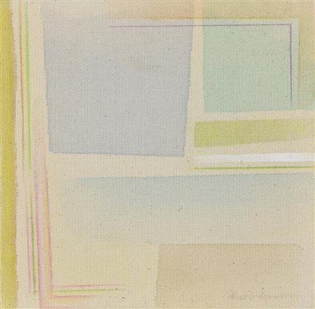 Riccardo Guarneri (1933) VERDE E VIOLA, 2008 tempera su tela, cm 20x20 firma...