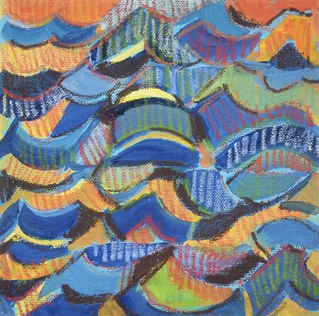 Simona Weller (1940) ONDE NOTTURNE, 2007 tempera e pastelli ad olio su tela,...