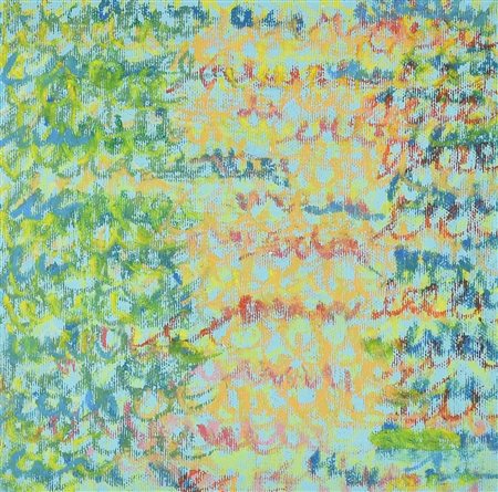 Simona Weller (1940) ERBA COME MARE, 2007 pastello ad olio su tela, cm 20x20...