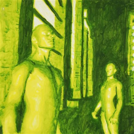 Luca Pace (1968) FUTURE BRAIN B4, 2008 tempera su carta intelata, cm 20x20...