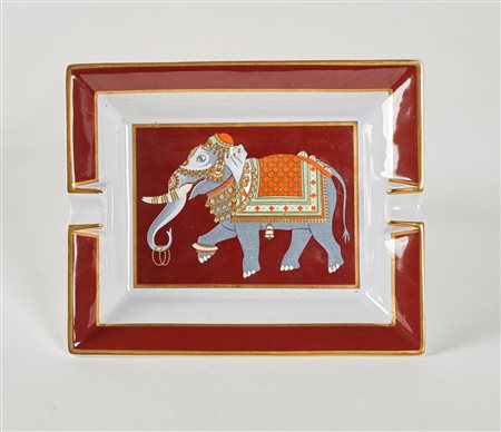 Hermès  
Posacenere in ceramica policroma 
 Cm 15,5x19x4