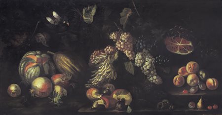RUOPPOLO GIUSEPPE Napoli 1631 - 1710(seguace di)Natura morta con zucche,...