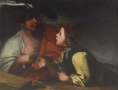 MUTTONI PIETRO Venezia 1605 - 1678(cerchia di) La buona venturaOlio su tela,...