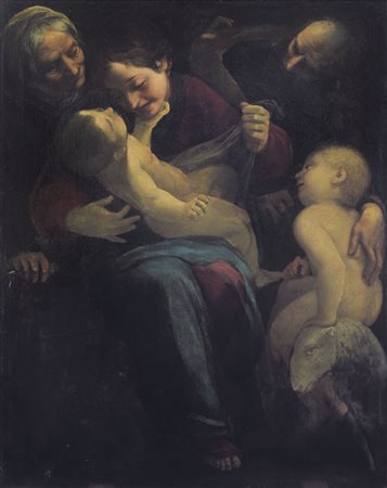 CAMBIASO LUCA Moneglia 1527 - Madrid 1585(attribuito a)Sacra Famiglia con...