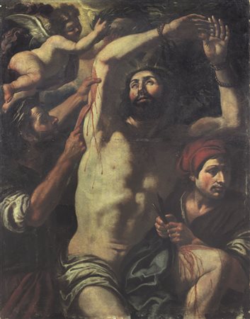 PITTORE NAPOLETANO DEL XVII SECOLO Il martirio di San Bartolomeo Olio su...