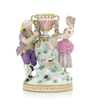 MEISSEN GRUPPO IN PORCELLANA, MEISSEN, 1770 CA., raffigurante giovane coppia...