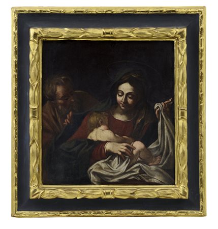 CARRACCI ANNIBALE Bologna 1560 - Roma 1602(seguace di)Sacra FamigliaOlio su...