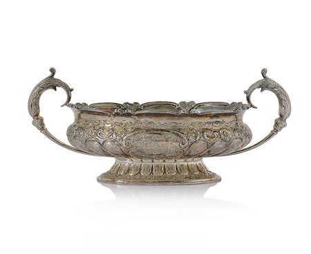 ARGENTI D'EPOCA CENTROTAVOLA IN ARGENTO, CITTA' DI SHEFFIELD, 1896, biansato...