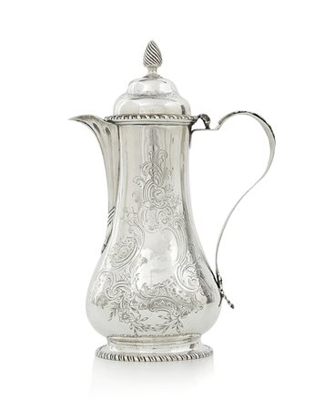 ARGENTI D'EPOCA CIOCCOLATIERA GIORGIO III IN ARGENTO, LONDRA, 1771,...