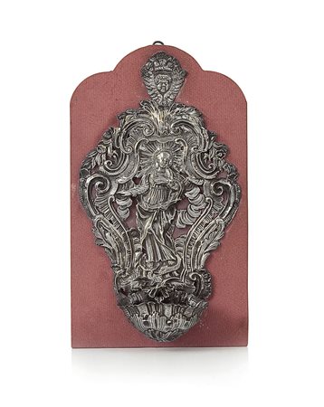 ARGENTI D'EPOCA ACQUASANTIERA IN ARGENTO, GENOVA, XVIII SECOLO, PUNZONE...