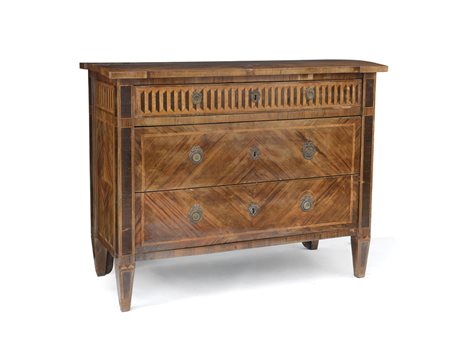 MOBILE DEL XVIII SECOLO CASSETTONE IN LEGNI VARI, FINE XVIII SECOLO,...