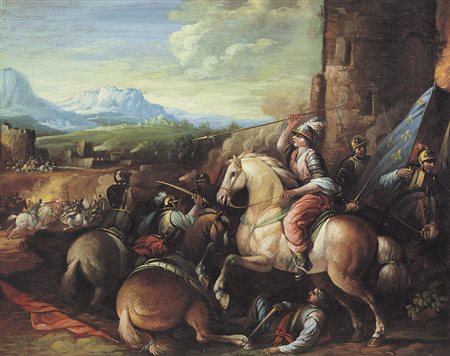 SPOLVERINI ILARIO Parma 13/01/1657 - 04/08/1734(cerchia di)Scontro di...