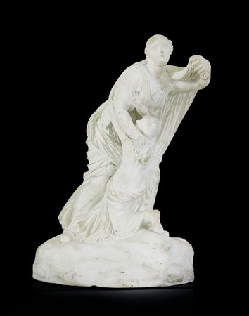 NAPOLI RARA FIGURA DI NIOBE IN BISCUIT, F.TAGLIOLINI, NAPOLI, REAL FABBRICA...