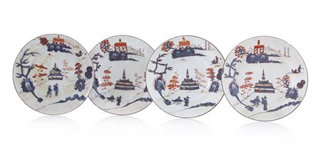 RUBATI PASQUALE QUATTRO PIATTI IN MAIOLICA, MILANO, P.RUBATI, 1780 CA., due...