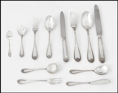 ARGENTI RECENTI SERVIZIO DI POSATE IN ARGENTO, PALERMO, XX SECOLO, composto...
