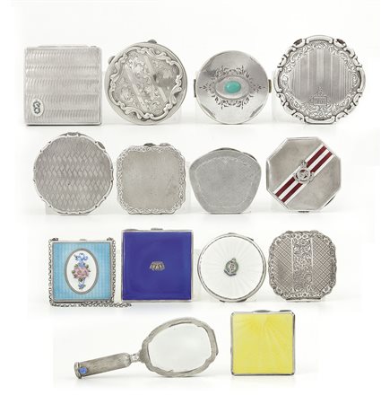 ARGENTI D'EPOCA COLLEZIONE DI QUATTORDICI PORTACIPRIA IN ARGENTO, XX SECOLO,...