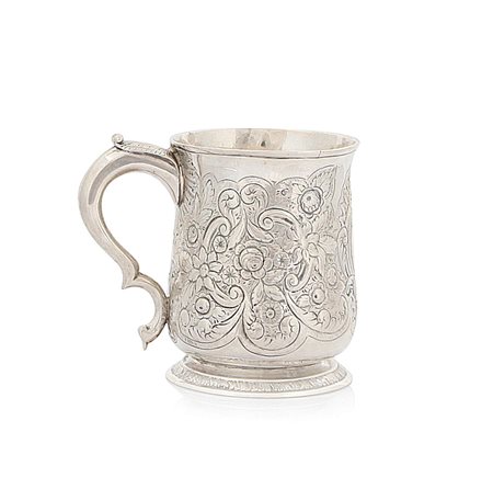ARGENTI D'EPOCA MUG GIORGIO III IN ARGENTO, LONDRA, 1764, troncoconico con...