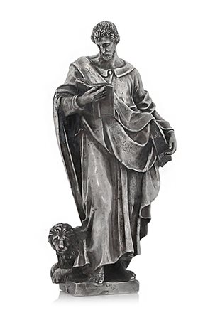 ARGENTI RECENTI FIGURA DI SAN MARCO IN ARGENTO, XIX-XX SECOLO.Gr 1400, alt....