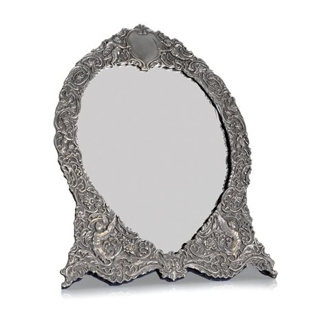 ARGENTI D'EPOCA CORNICE D'APPOGGIO IN ARGENTO, XX SECOLO, riserva a cuore,...