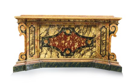 MOBILE DEL XIX SECOLO CONSOLE IN LEGNO DIPINTO, XIX SECOLO, decori a finto...