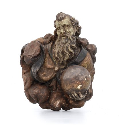 SCULTORE DEL XVII SECOLO Dio Padre Legno scolpito e dipinto, alt. cm 38;...
