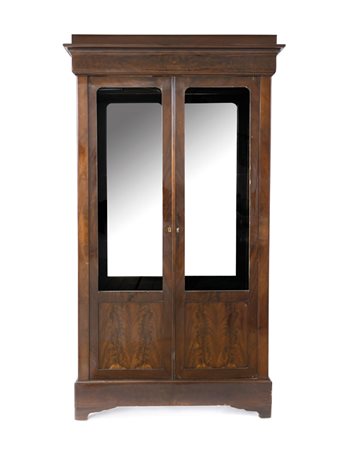 MOBILE DEL XIX SECOLO VETRINA A DUE ANTE IN MOGANO, XIX SECOLO, ripiani in...