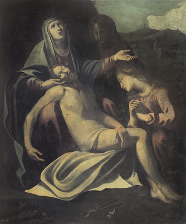 SCUOLA LOMBARDA DEL XVIII SECOLO DeposizioneOlio su tela, cm 140x113,5; opera...