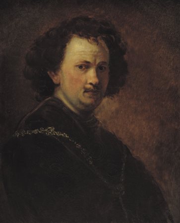 PITTORE DEL XIX SECOLO Ritratto del pittore RembrandtOlio su tela, cm 54,5x45.