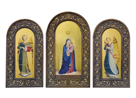 ROMOLI C.L. Firenze 1877 - ?Madonna con Bambino Angelo musicanteAngelo(da...