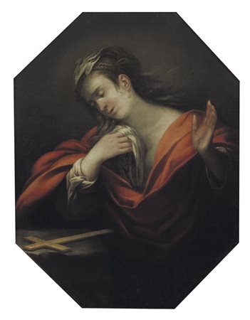 SCUOLA FIORENTINA DEL XVII SECOLO Maddalena Olio su tela ottagonale, cm 103x76.