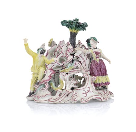 CERAMICA GRUPPO IN MAIOLICA POLICROMA, SAVONA, PROBABILMENTE G.BOSELLI, XVIII...